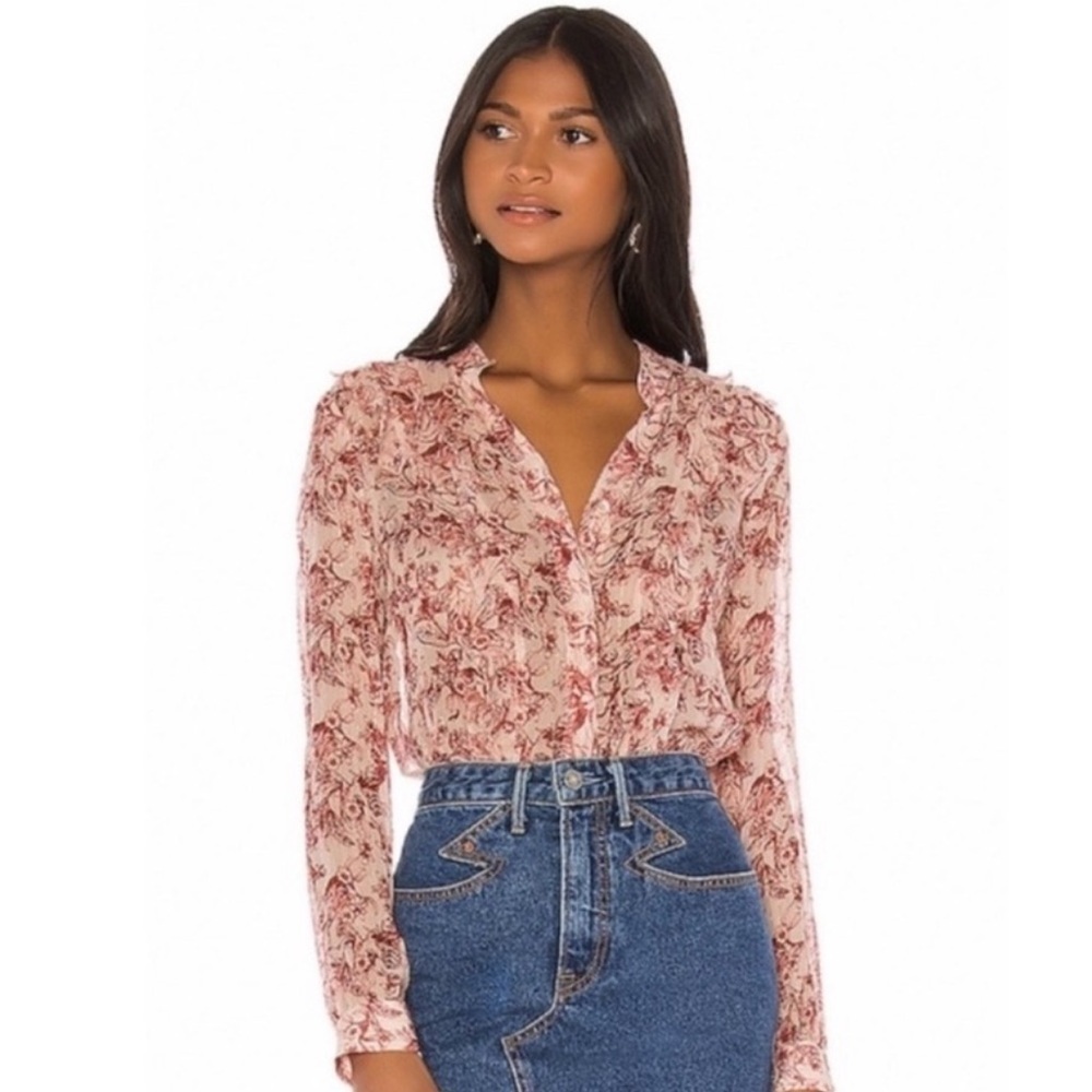 L’Agence Nadine Ruffle Blouse- XS.